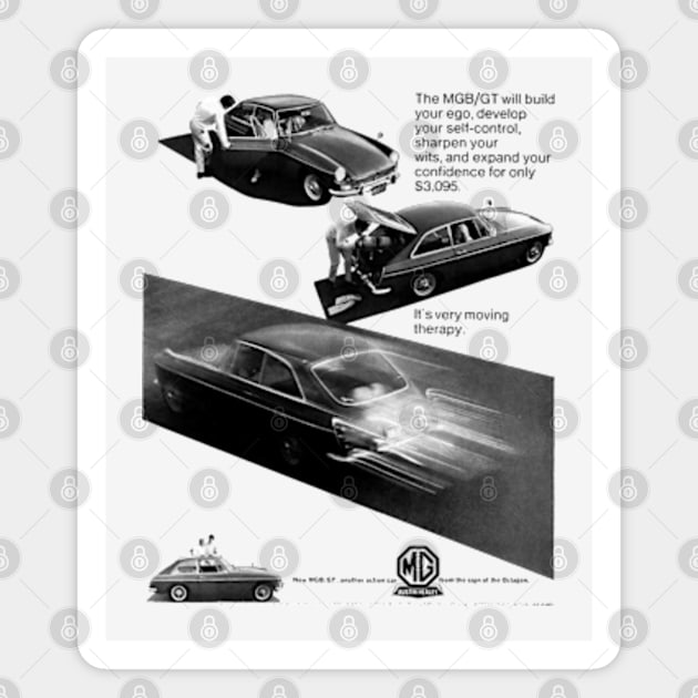 MG MGB GT - advert Magnet by Throwback Motors